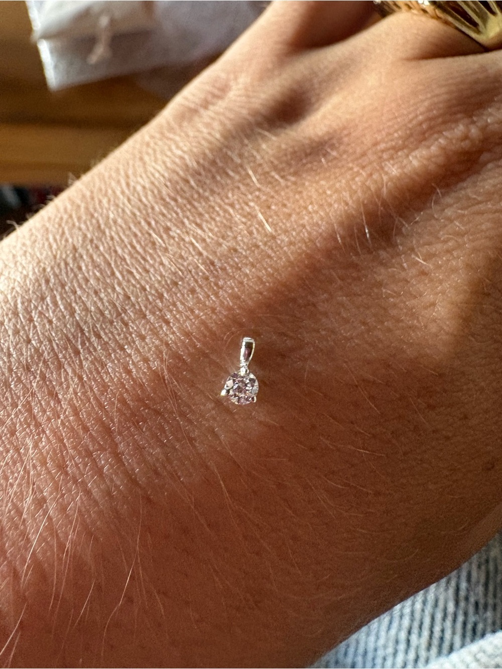 Lab diamond pendant in sterling silver